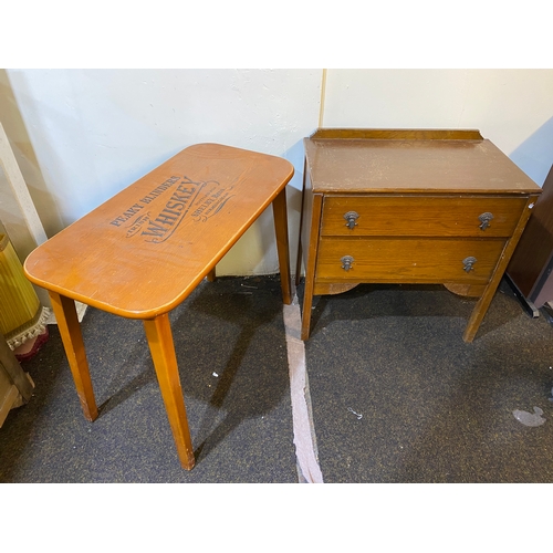 452 - Up Cycled Table with Small Two Drawer Sideboard