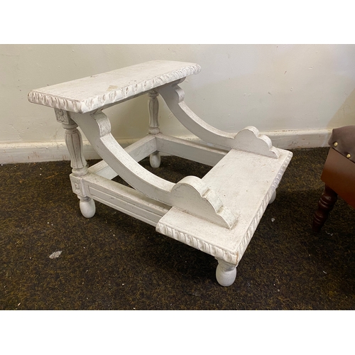 455 - Selection of Small Pieces of Furniture Including Carved Table, Small footstool with storage, wooden ... 