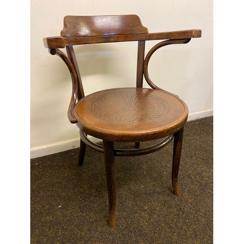 461 - Thonet Bent Wood Armchair, Stamped and Signed