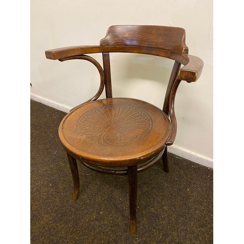 461 - Thonet Bent Wood Armchair, Stamped and Signed