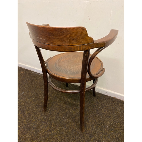 461 - Thonet Bent Wood Armchair, Stamped and Signed