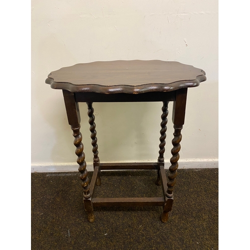 465 - Dark Wood Table with Barley Twist Legs