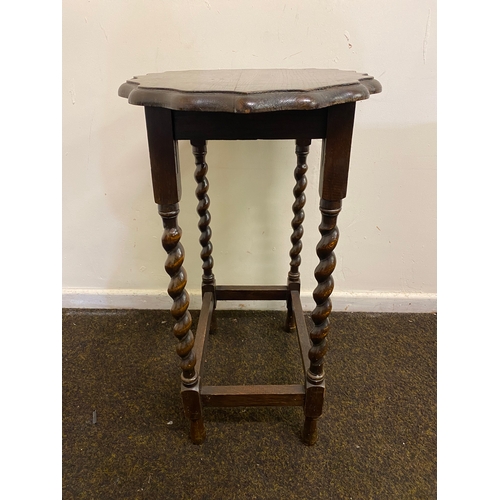 465 - Dark Wood Table with Barley Twist Legs