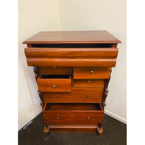 469 - Victorian Reproduction Tall Boy Chest of Drawers