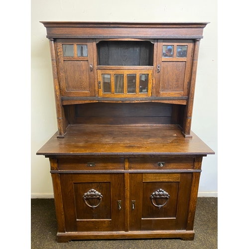 470 - Solid Oak Edwardian Sideboard with Two Keys