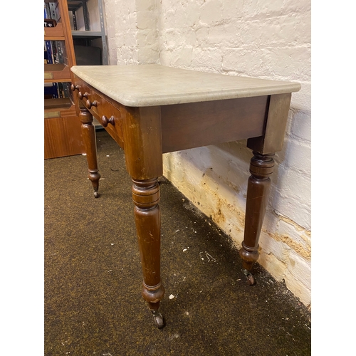 473 - Victorian Marble Top (not fixed) Wash Stand / Console Table on Casters