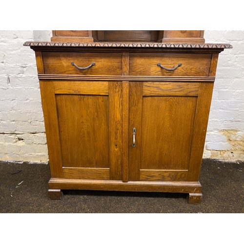 477 - Edwardian Sideboard with Green Glass