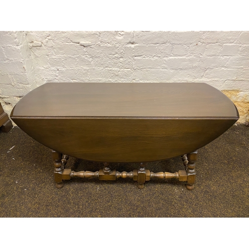 485 - Ercol Solid Wood Drop Leaf Six Legged Coffee Table