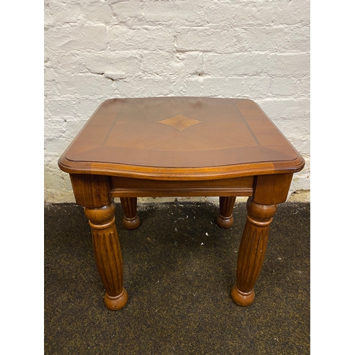 492 - Heavy Edwardian Style Square Table with Column Legs