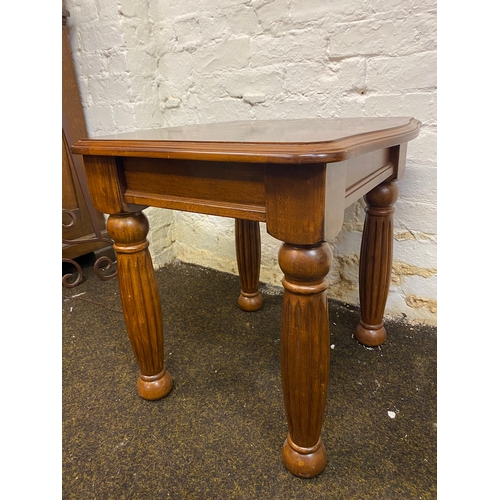 492 - Heavy Edwardian Style Square Table with Column Legs