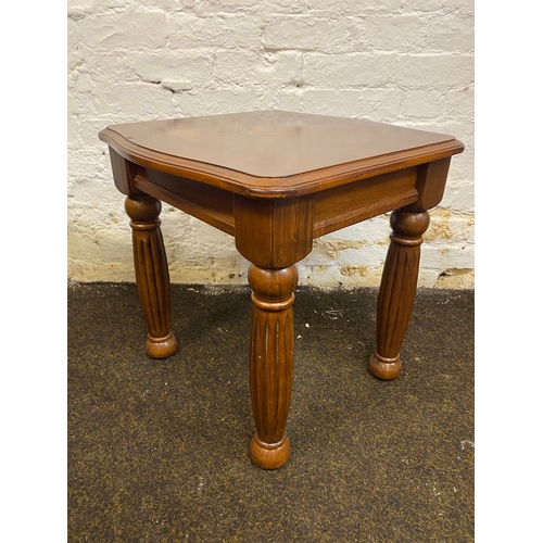 492 - Heavy Edwardian Style Square Table with Column Legs