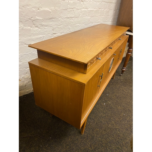 496 - Heavy Stylish Mid Century Drinks Cabinet / Sideboard by Beautility with Sword and Ship Accents