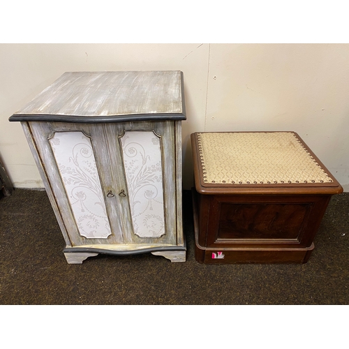 502 - Upcycled Cupboard (AF) and Small Ottoman