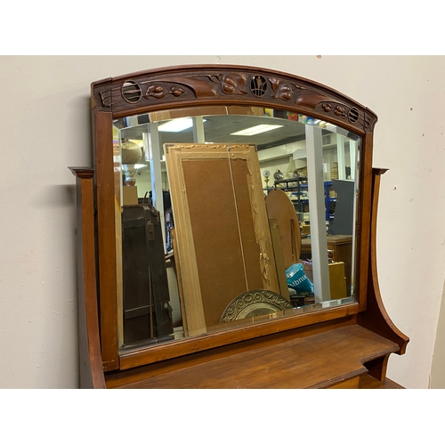 506 - Solid Wood Dressing Table from Wolfe & Hollander London, 1904. Piece of wood missing from mirror