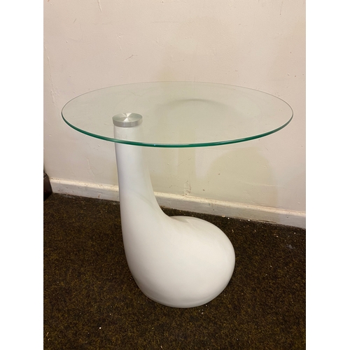 507 - 1960's Style Glass Top Side Table