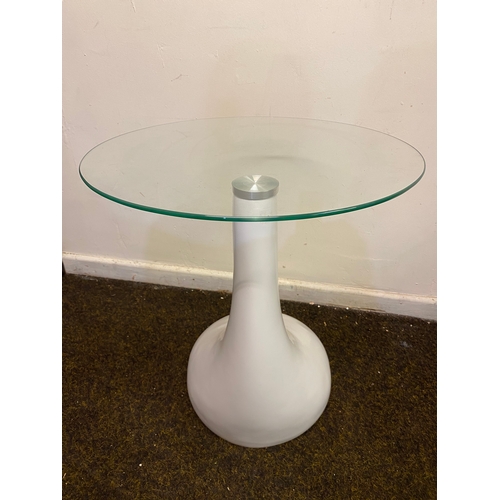 507 - 1960's Style Glass Top Side Table