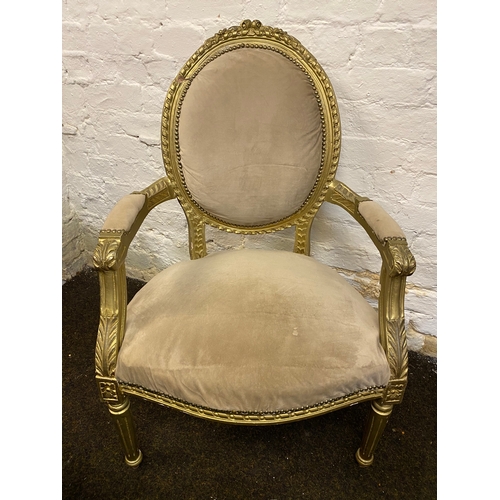 515 - Louis XVI Style Plaster Bedroom Chair, AF