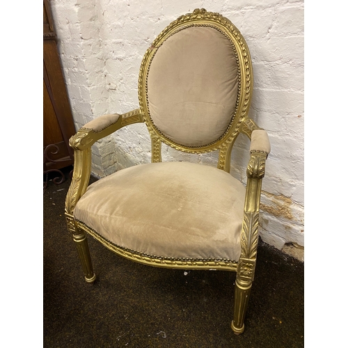 515 - Louis XVI Style Plaster Bedroom Chair, AF