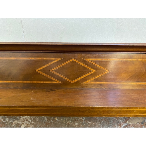 519 - Wood and Rosa Marble Sideboard Back with Decorative Inlay