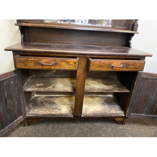 520 - Victorian Solid Wood Sideboard with Original Mirror