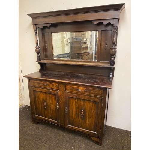 520 - Victorian Solid Wood Sideboard with Original Mirror