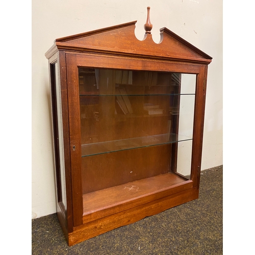 521 - Small Wooden Display Cabinet with Key