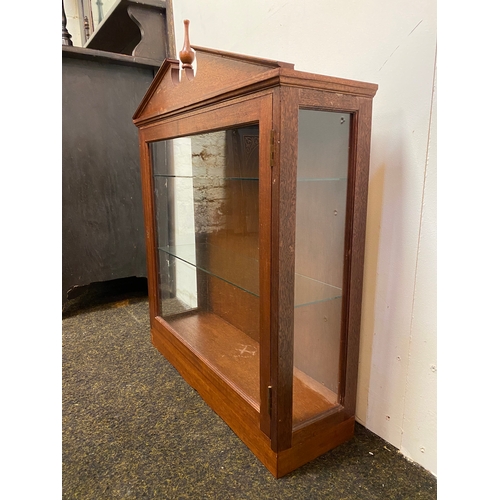 521 - Small Wooden Display Cabinet with Key