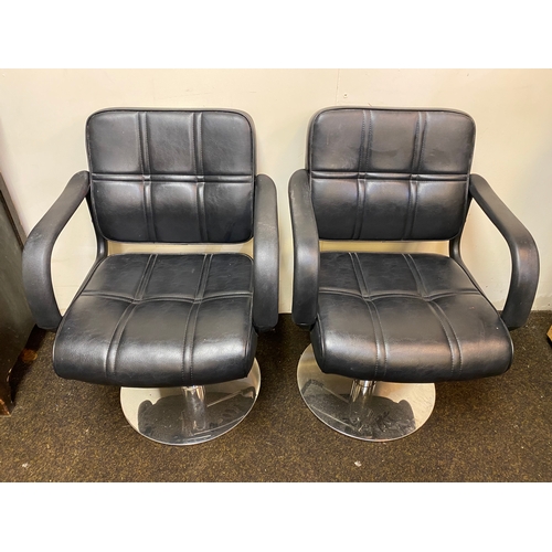 523 - Pair of Black Swivel Chairs