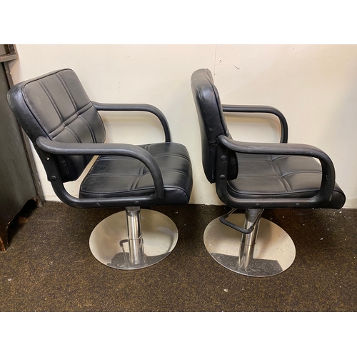 523 - Pair of Black Swivel Chairs