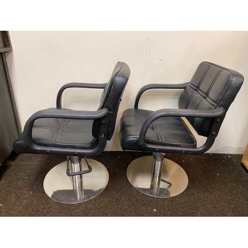 523 - Pair of Black Swivel Chairs