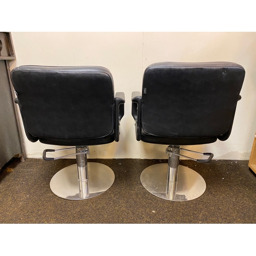 523 - Pair of Black Swivel Chairs