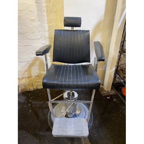 534 - Vintage Belmont Barbers Chair working swivel, rise and fall. One arm needs adjusting