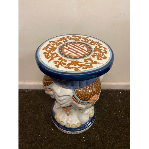 539 - Ceramic Elephant Form Stool