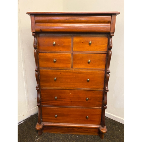 369 - Victorian Reproduction Tall Boy Chest of Drawers