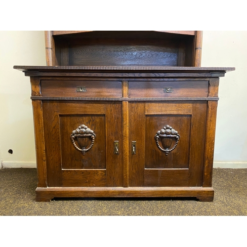 370 - Solid Oak Edwardian Sideboard with Two Keys