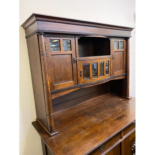 370 - Solid Oak Edwardian Sideboard with Two Keys