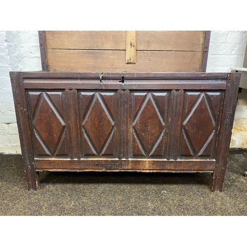 372 - 18th Century Solid Wood Coffer / Blanket Chest of Grand Proportions