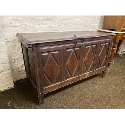 372 - 18th Century Solid Wood Coffer / Blanket Chest of Grand Proportions