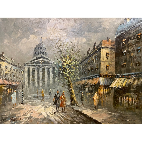 15 - Framed Impressionist Street Scene Oil on Board by American Artist (1877-1950) Caroline C. Burnett, 6... 