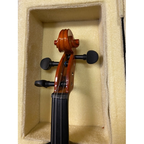 77 - Violin with Case, missing tuning peg