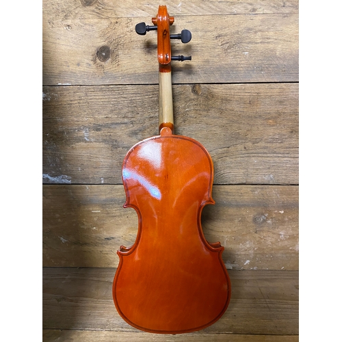 77 - Violin with Case, missing tuning peg