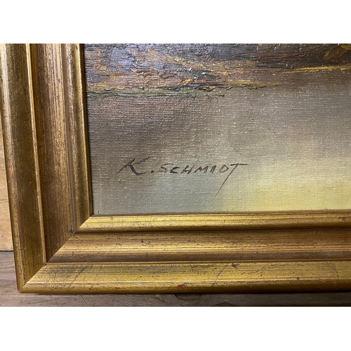 16 - Framed Oil on Canvas, signed K. Schmidt