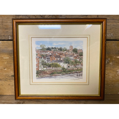 17 - Framed Watercolour of Bridgnorth, 33 x 30cm