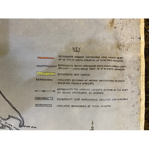 18 - Infographic Paper Wall Chart of Navigable Canals and Waterways, 1945