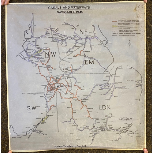 18 - Infographic Paper Wall Chart of Navigable Canals and Waterways, 1945