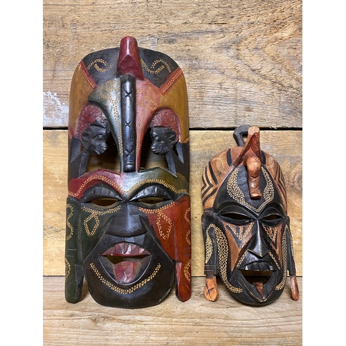 101 - Three Wall Hanging Wooden Tribal Masks