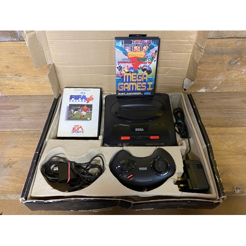 348 - Boxed Sega Mega Drive II 16 bit Console with Two Games and (AF) Controller