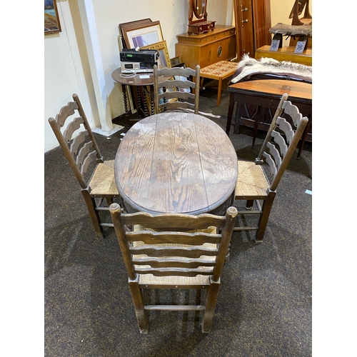 390 - Oval Dining Table with Barley Twist Legs and Four Chairs