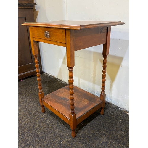 391 - End Table with Bobbin Legs, missing handle