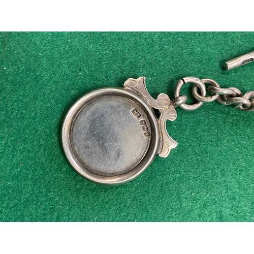 46 - 54.8g Antique Silver Pocket Watch Chain (1895) and Fob (Birmingham, 1897) both Hallmarked - includes... 